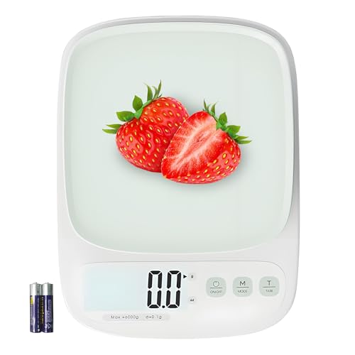 Food Scale -22lb Digital Kitchen Scale, Grams/Ounces Unit Conversion, Large LCD Display, Anti-Slip Design, Waterproof & Easy to Clean, Food-Grade Plastic, Portable for Home & Baking