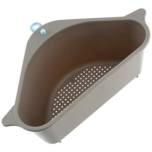 LUTER Triangular Estante De Drenaje De Fregadero Multiusos Cesta De Fregadero Almacenamiento De Cocina Estante De Esponja Para Cocina Baño (Gris)