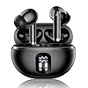 Wireless Earbuds, Bluetooth 5.4 Headphones with 50H Playback, Deep Bass Stereo Ear Buds Clear Calls with LED Power Display, IPX7 Waterproof, in-Ear Earphones with Mic for Phone/Android/iPad, Black