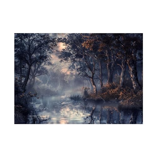 Impression sur toile paysage de lac forestier pour habiller un grand mur vide