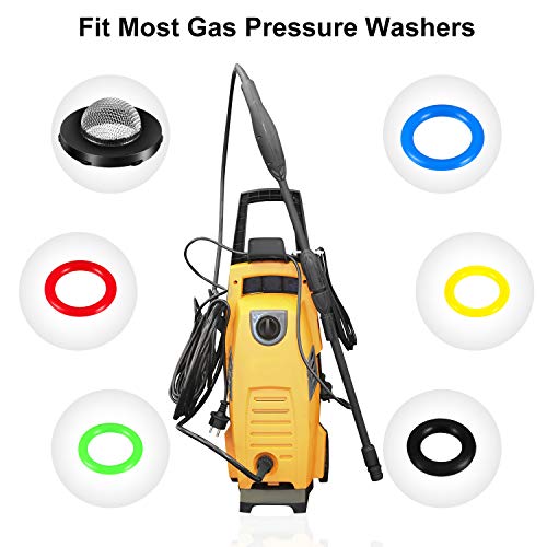 48 Pieces O-Ring Power Pressure Washer Kit 6 Sizes Sealing Stainless Steel Filter For Power Pressure Washers, Pump, Hose, Gun, Wand And Lance #TOP6