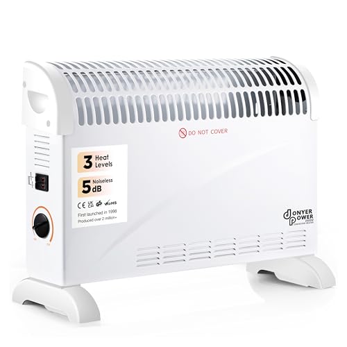 DONYER POWER Convector Radiator Heater with Adjustable Thermostat Free Standing in White 2000W