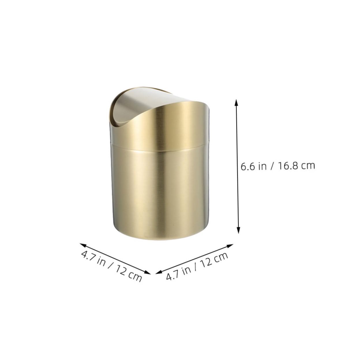 NUOBESTY 2pcs Small Desktop Trash Can with Lid, Stainless Steel Countertop Waste Bin for Office, Car, Bathroom, Mini Table Garbage Container for Workspace Organization