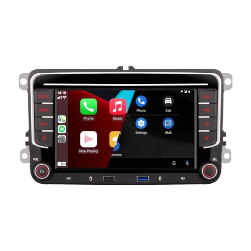 YZKONG Autoradio mit Wireless CarPlay Android Auto, Für VW Golf 5 6 Polo Passat Tiguan EOS Touchscreen Bildschirm HiFi-Sound hohe Leistung mit Android Auto Car Radio mit AM/FM/RDS/USB/BT