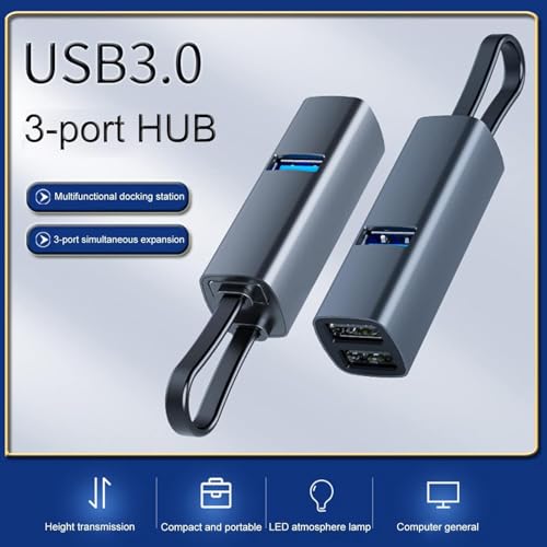 Image of 5Gbps Docking Station Dual Monitor USB 3.0 /2.0 TF /SD Universal 3 HDMI Ports High Speed LED Lights Data Transfer USB C Hub Mini USB Splitter for Laptop PC Mobile Phone Silver Type-C