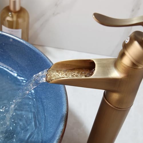 Robinet de lavabo laiton antique rétro cascade haut de gamme