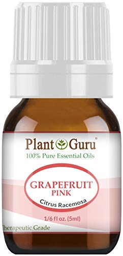 Pink Grapefruit Essential Oil 5 ml 100% Pure Undiluted Therapeutic Grade Cold Pressed from Fresh Grapefruit Peel, Great for Aromatherapy Diffuser, Relaxation and Calming, Natural Cleaner.