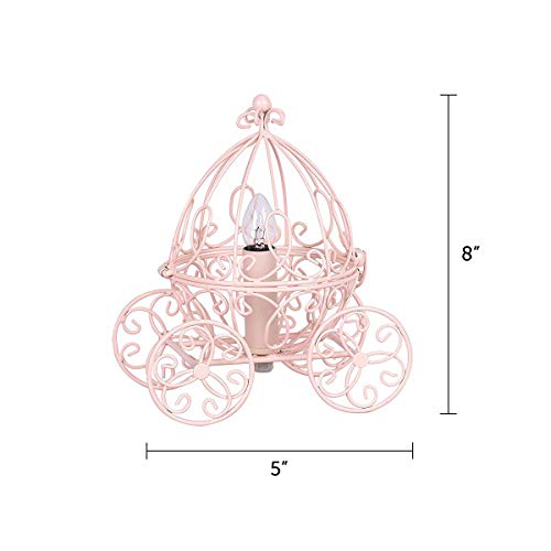 Grandview Gallery Princess Table Lamp - Pretty Carriage Lamp For Little Girls Fairy Or Cinderella Themed Bedroom, Pink #TOP5