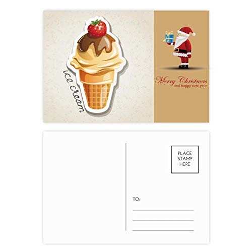 Cartes postales de Père Noël originales en forme de glace au chocolat
