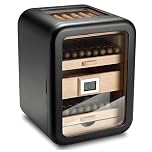 Electric Cedar Cigar Humidor Cabinet Holds 110 Cigars Digital Hygrometer Humidifier Silent Constant Temp Humidity Control(Humidor-3)
