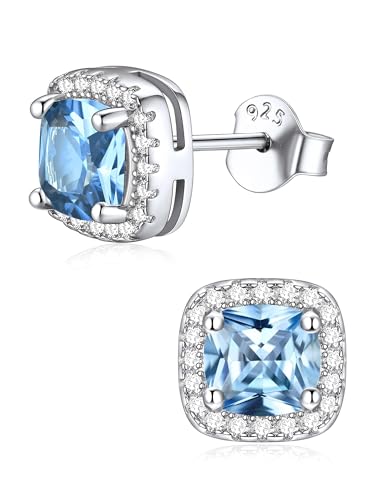 ChicSilver Blue Diamond Sterling Silver Earrings