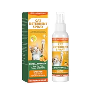 Cat Repellent Spray, Cat Deterrent Spray – Indoor & Outdoor Training Safe Cat Training Spray, Protect Furniture, Sofas, Rugs, Restricted Areas-for Behavior, Natural, Effective – Orange Pack