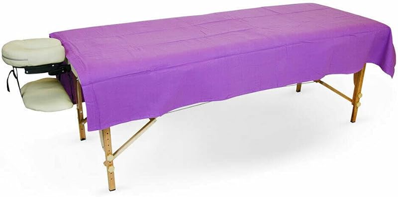 Lençol plano de flanela de algodão BODYWORKS LINEN para maca de spa, Lavanda
