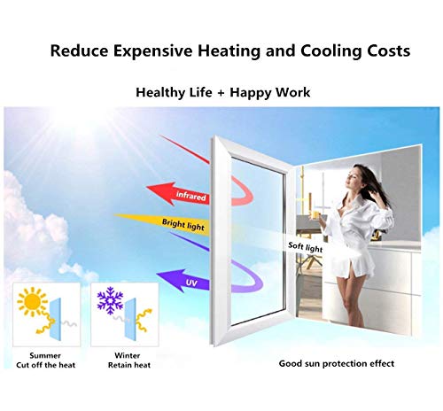 Privacy Window Film One Way Mirror Adhesive Reflective Window Tint Anti Uv Heat Control Glass Film For Home And Office Daytime Privacy Protection 17.7Inch X 10Feet, Silver&Brown #TOP6