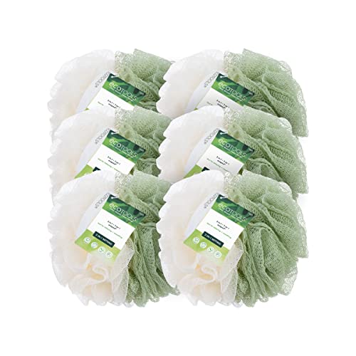 Esponja de baño ecopouf EcoTools 2 en 1 de red reciclada para exfoliación y limpieza profunda 6 u