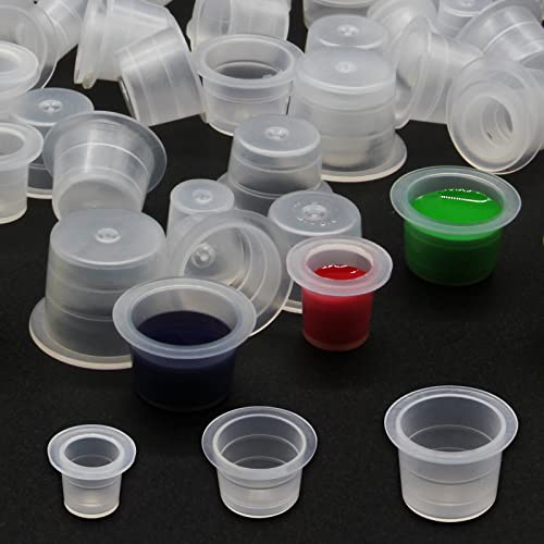 Jconly Ink Caps - 300Pcs Mixed Disposable Plastic Pigment Ink Caps Cups(Small#8,Medium#11,Large#15) … ……