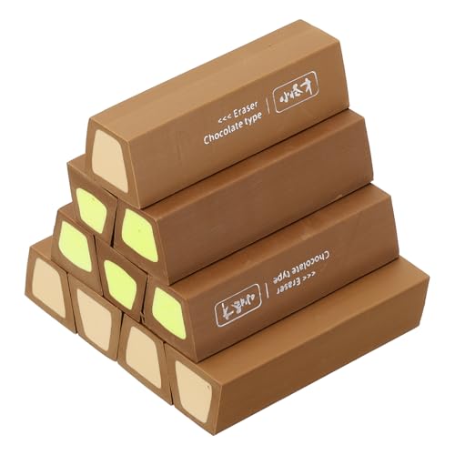 Gommes rectangulaires PATIKIL marron vert abricot pour le dessin lot de 10