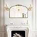 WallBeyond Gold Vintage Mirror for Vanity 32x24 Inch, Gold Antique Mirror with Ornate Frame, Arched Vintage Wall for Bathroom, Living Room, Fireplace, Entryway