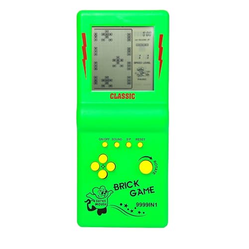 CZT nuova console di gioco in mattoni a grande schermo puzzle classico integrato 23 velocità/difficoltà di gioco regolabile alimentato da 2 batterie AA (non incluse) miglior regalo (Verde)
