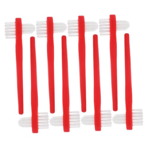 FRCOLOR 8pcs Double-Sided Denture Toothbrush Hard Brush for Dentures Retainer Cleaner Brush Double Head Dental Toothbrush Optimal Hygiene