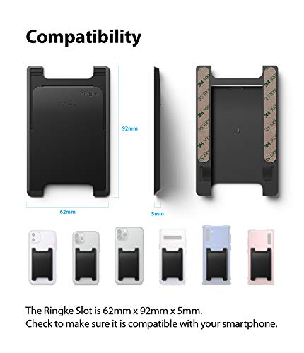 Image of Ringke Polycarbonate Adhesive Stick Wallet Slim Hard Credit Card Sleeve For Smartphones (Black) Wallet Card Holder