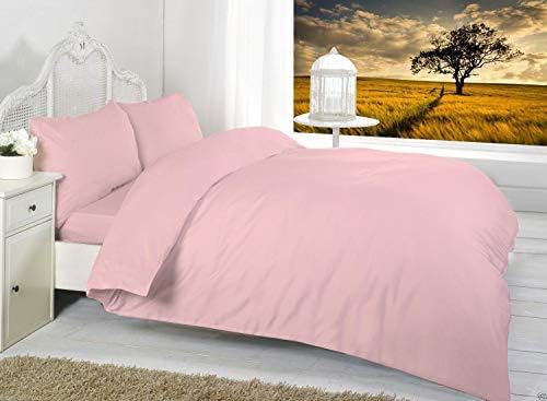 British Home Bedding Duvet Cover Set - Polycotton Percale Duvet Cover with 2 Pillowcase (Grey, Double)
