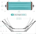 Goutime Grand hamac double extra avec support, portable & Collapsible, 550 Capacité, 3-Level Réglable jusqu'à 10 Pieds, Design double couche, Sac de transport inclus, Bleu ciel