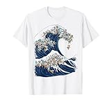 The Great Wave of Pugs Funny T- Shirt by Huebucket