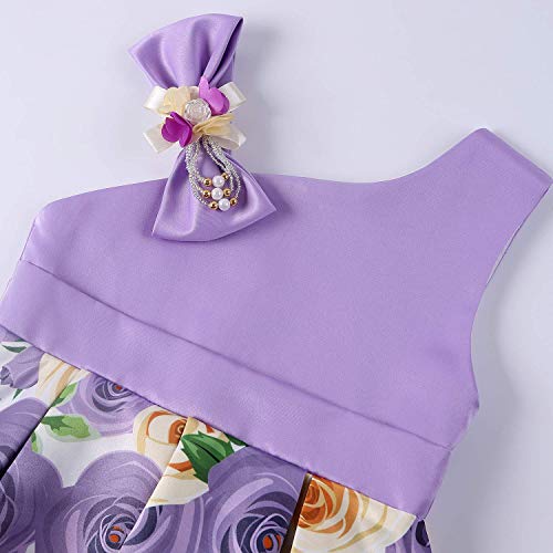 Teenages Girls Ball Gowns Flower Girl Dress Kids Children Country Party Formal Special Performance Dress Baptism Graduation Bowknot Tutu Easter Dresses Size 8T 9T (Purple 150) #TOP1
