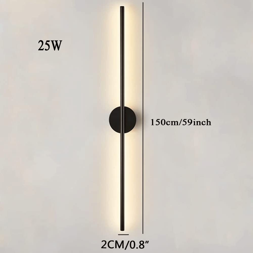 KKXXYQFC Kinkiety Kinkiety Długi pasek Kinkiet Aluminiowy kryty Kinkiet ścienny LED Nocny Astygmatyzm Kinkiet Naścienna oprawa oświetleniowa do sypialni Komoda Łazienka Pokój dzienny (czarne kolory