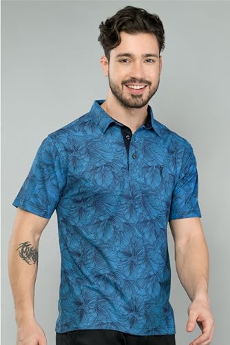 Image of STELLERS Men's Premium Printed Polo T-Shirt | Wrinkle Free | Quick Dry | Breathable | Stretchable | Regular Fit