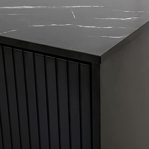 Vilrocaz Modern 60'' Large Storage Cabinet Sideboard, Wooden Console Table Kitchen Buffet Cabinet With Metal Handles & Legs And Adjustable Shelves For Living Room Kitchen Entryway (Black-1) #TOP7