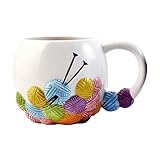 Hemline Neuheit Strickgarn Tasse – Nähen Geburtstag Büro Tasse Getränk Geschenk