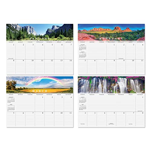 2023 Nature's Art Big Grid Wall Calendar, 12-Inch X 9-Inch Size Closed, 18-Inch Size Open, Large Bookstore-Quality, Spiral-Bound Hanging Monthly Wall Calendars For Kitchen & Office, By Current #TOP2