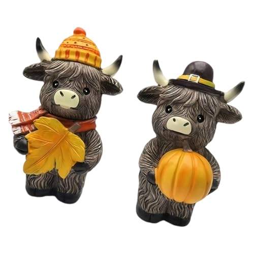 Statues de vache en résine automne déco table Thanksgiving x2 - 4
