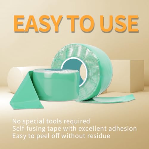 Image of Self‑Fusing Silicone Repair Tape,16.4 ft, Waterproof & Heat‑Resistant Rubber Wrap for Emergency Fixes, Electrical Insulation, Automotive Hose Repair, Plumbing Leak Seal, Outdoor Camping & RV, Green