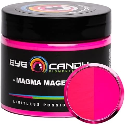 Eye Candy Premium Mica Powder - Neon Pigment, Colorant for Epoxy, Resin, Woodworking, Soap Molds, Candle Making, Slime, Bath Bombs, Nail Polish, Cosmetic Grade, Non-Toxic (Magma Magenta, 50 Grams) Cover