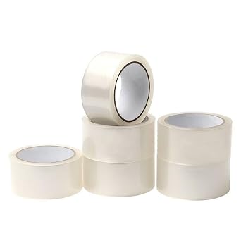 Vencier 6 Rolls General Purpose Packaging Tape - Brown/Clear 48mm x 66m Clear