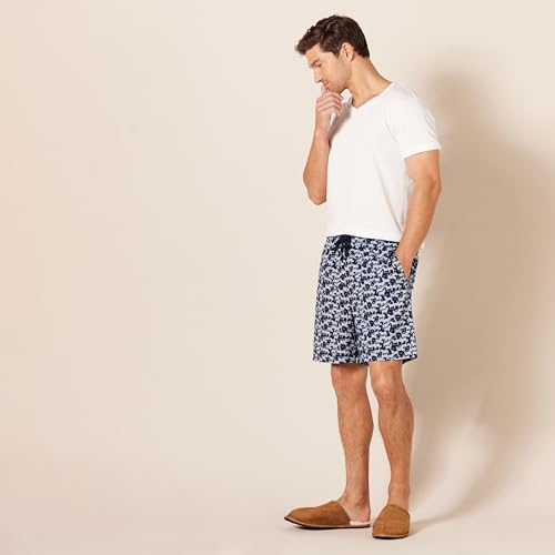 Image of Amazon Essentials Men's Lounge Sleepwear Pajama Bottom Shorts, Cotton Stretch Poplin