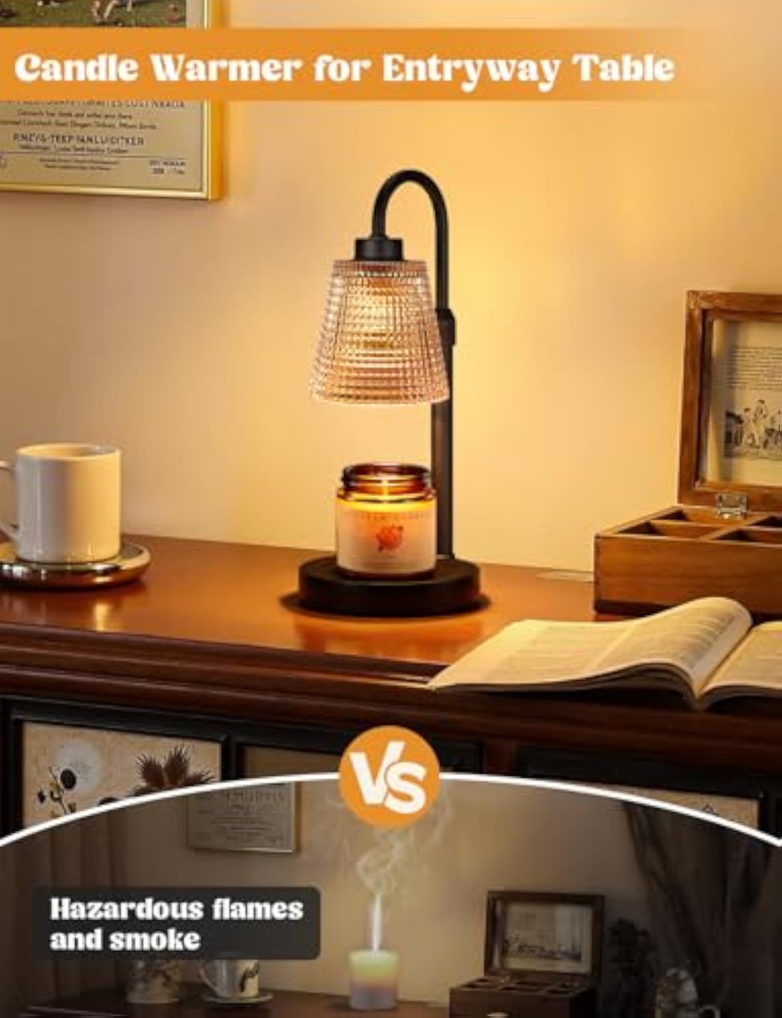 Amber Candle Warmer Lamp with Timer
