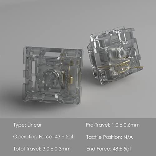 SWITCH PARA TECLADO MECANICO LINEAR MODELO CRYSTAL SILVER