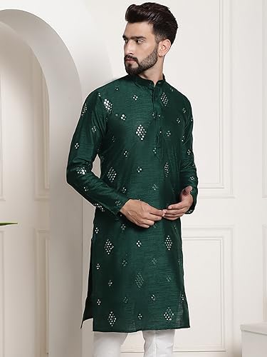 Image of SOJANYA (Since 1958 Men's Silk Blend Designer Long Kurta