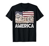 Trump President 45th Rushmore Mount American Flag 4th July T-Shirt