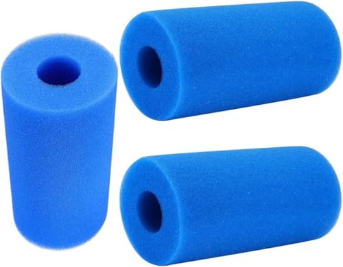 Denxahao Schwimmbadfilter Schaumstoff-Schwammkartusche,für Intex-Typ A Pumpe Pool Filter Schaum Schwamm Filteranlagenzubehör Wasserreiniger-Ersatz Wiederverwendbarer Waschbarer Poolfilter (3PCS)