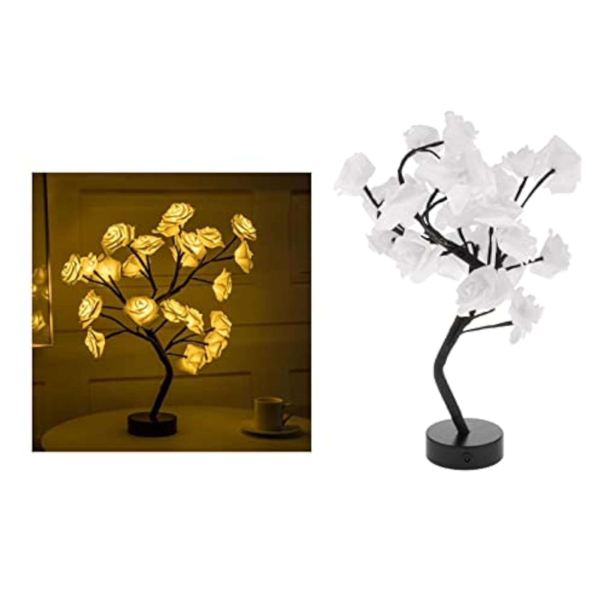 USB 24 LED Rose Tree Light, White