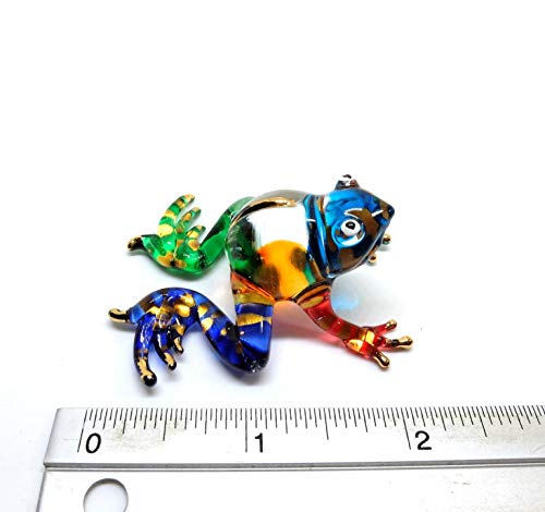 Handmade Mini Cute Frog Blown Glass Art Animal Collectible Figurines Figures Ornament Miniature Cool Stuff Gift Ideas For Anniversary Birthday Wedding Home Room Garden Table Decor No.7 - Model 2013 #TOP3