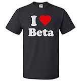 ShirtScope I Love Beta T Shirt I Heart Beta Tee Medium Black