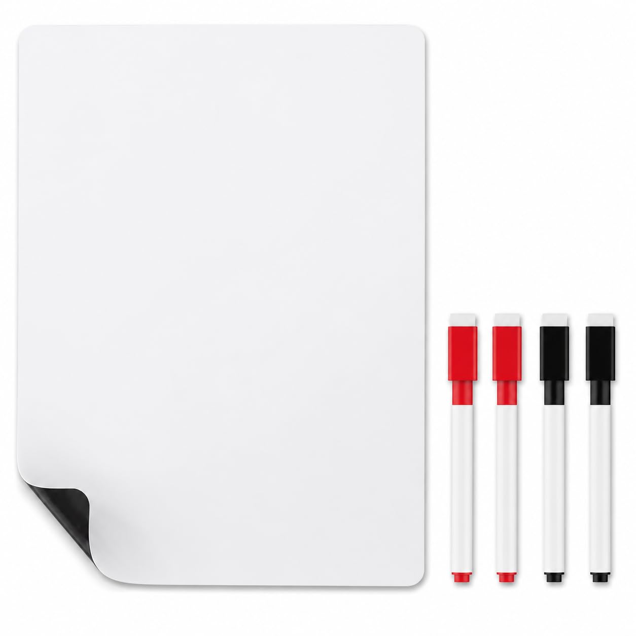 A3 Magnetic Whiteboard for Fridge, 27x42cm Dry Erase Sheet, 4 Markers Pens