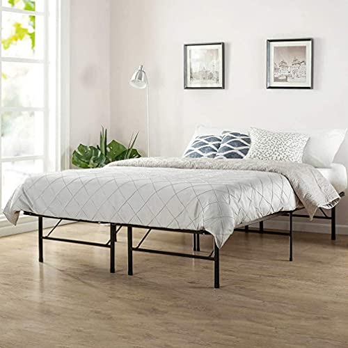 Queen Bed Frame Metal Platform Bed Frame Queen Size 14 Inch Mattress Foundation Box Spring Replacement Heavy Duty Steel Slat Noise-Free Easy Assembly,Black #TOP1