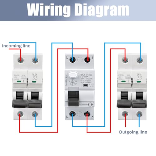 Miniatura 5 de Magnetotermico Interruptor Diferencial 40a 30ma 2 Polos Tipo Ac Rccb Disyuntor Ac 220v Rcd Diferencial Interruptor 2p 40a De Protección Gyl9-2p-40a-0.03a.